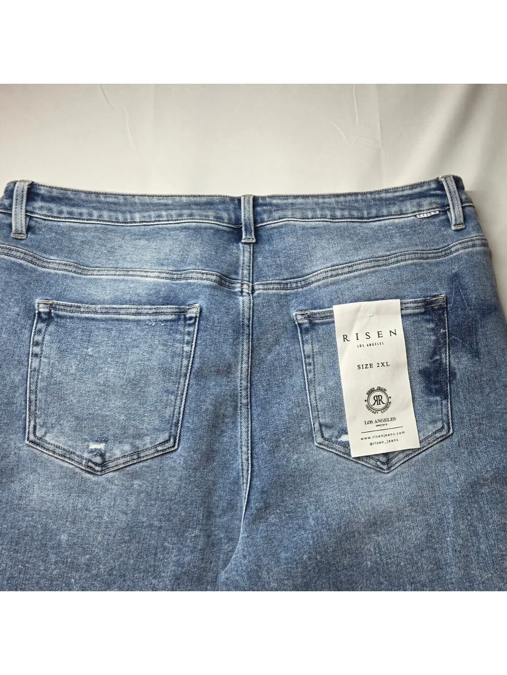 NWT Risen Star Shadow Mid Rise Boyfriend Jeans 2XL PGA21091X Distressed Plus